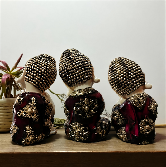 Set of 3 Sleeping Buddha Statues – Peace & Serenity Home Decor