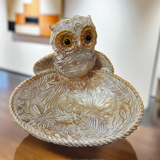 Owl Shaped Decorative Bowl – Vintage Metal Handicraft