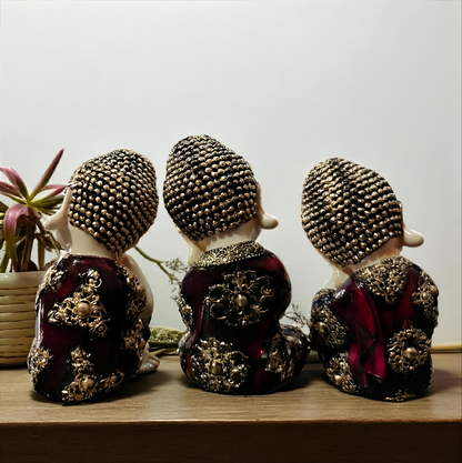 Set of 3 Sleeping Buddha Statues – Peace & Serenity Home Decor