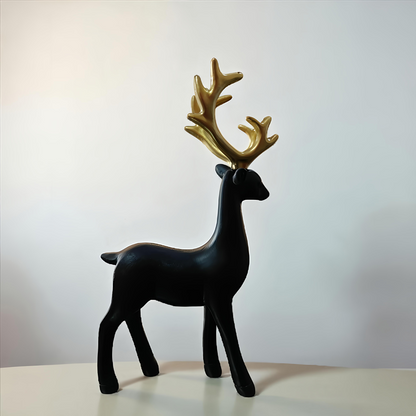 Black Reindeer Statues (Set of 2)