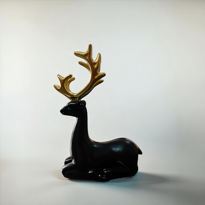 Black Reindeer Statues (Set of 2)