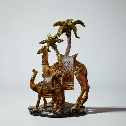 Elegant Decorative Camel Set – Polished Metal Finish